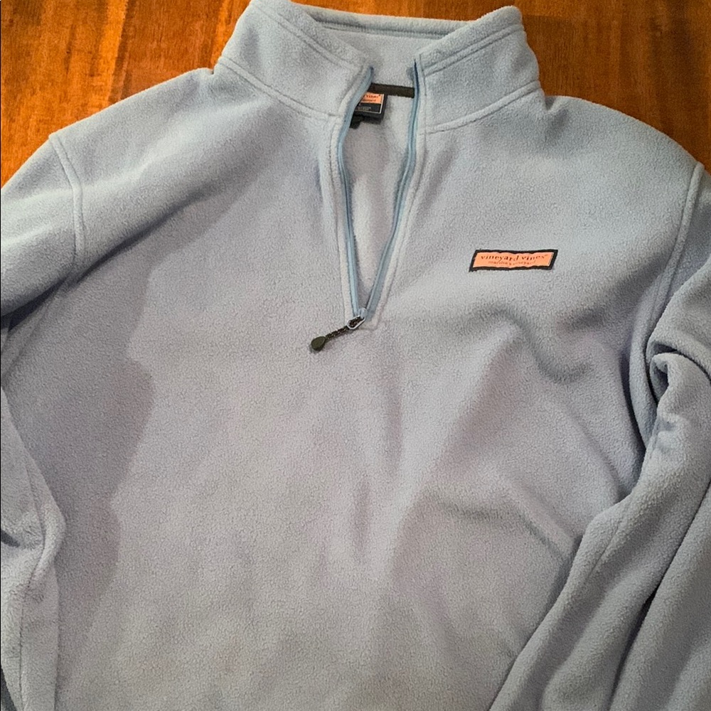Vineyard Vines Light Blue Fleece Quarter-Zip Pullover